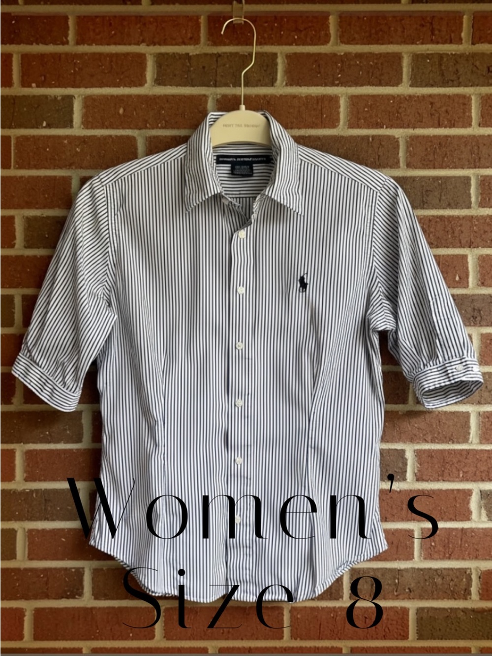 Ralph Lauren Navy & White Striped Button-Down Shirt